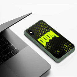 Чехол iPhone XS Max матовый DOOM: Acid Green, цвет: 3D-темно-зеленый — фото 2