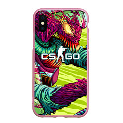 Чехол iPhone XS Max матовый CS:GO, цвет: 3D-розовый