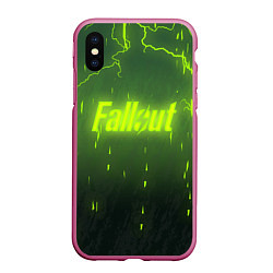 Чехол iPhone XS Max матовый Fallout: Radiation Storm, цвет: 3D-малиновый