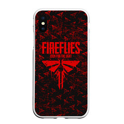 Чехол iPhone XS Max матовый Fireflies: Red Logo, цвет: 3D-белый