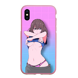 Чехол iPhone XS Max матовый Ahegao Girl, цвет: 3D-розовый