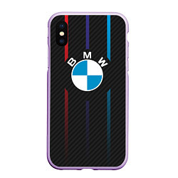 Чехол iPhone XS Max матовый BMW: Three Lines, цвет: 3D-сиреневый