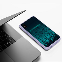 Чехол iPhone XS Max матовый TES: Cyberpunk, цвет: 3D-светло-сиреневый — фото 2
