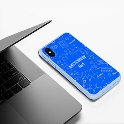 Чехол iPhone XS Max матовый Анестезиолог №1, цвет: 3D-голубой — фото 2