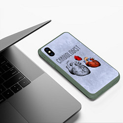 Чехол iPhone XS Max матовый Cardiologist, цвет: 3D-темно-зеленый — фото 2