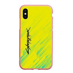 Чехол iPhone XS Max матовый Cyberpunk 2077: Yellow