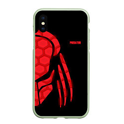 Чехол iPhone XS Max матовый Predator: Red Light, цвет: 3D-салатовый