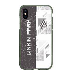 Чехол iPhone XS Max матовый Linkin Park: Grey Form