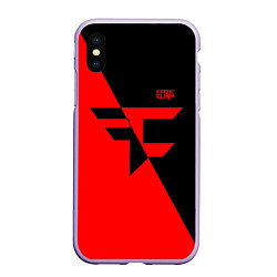 Чехол iPhone XS Max матовый FaZe Clan: Red & Black, цвет: 3D-светло-сиреневый