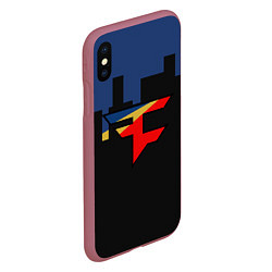 Чехол iPhone XS Max матовый FaZe Clan: Night City, цвет: 3D-малиновый — фото 2