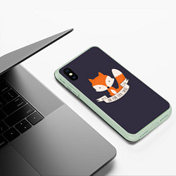 Чехол iPhone XS Max матовый For Fox Sake, цвет: 3D-салатовый — фото 2