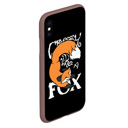 Чехол iPhone XS Max матовый Crazy Like a Fox, цвет: 3D-коричневый — фото 2