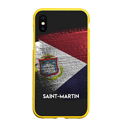 Чехол iPhone XS Max матовый Saint Martin Style, цвет: 3D-желтый