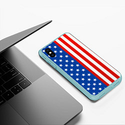 Чехол iPhone XS Max матовый American Patriot, цвет: 3D-мятный — фото 2
