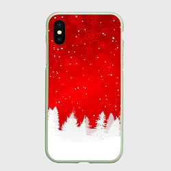 Чехол iPhone XS Max матовый Christmas pattern