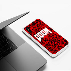 Чехол iPhone XS Max матовый DOOM: Blooded Skuls, цвет: 3D-белый — фото 2