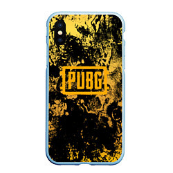 Чехол iPhone XS Max матовый PUBG: Yellow Marble, цвет: 3D-голубой