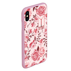 Чехол iPhone XS Max матовый BTS: Pink Roses, цвет: 3D-розовый — фото 2
