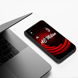 Чехол iPhone XS Max матовый AC Milan - FC, цвет: 3D-черный — фото 2