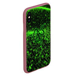 Чехол iPhone XS Max матовый RAZER: Snake Style, цвет: 3D-малиновый — фото 2