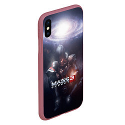 Чехол iPhone XS Max матовый Mass Effect 3, цвет: 3D-малиновый — фото 2