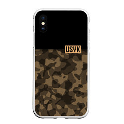 Чехол iPhone XS Max матовый USYK Camo, цвет: 3D-белый