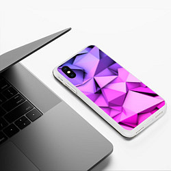 Чехол iPhone XS Max матовый ABSTRACTION SHAPE, цвет: 3D-белый — фото 2