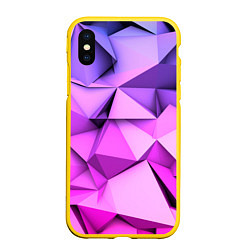 Чехол iPhone XS Max матовый ABSTRACTION SHAPE, цвет: 3D-желтый