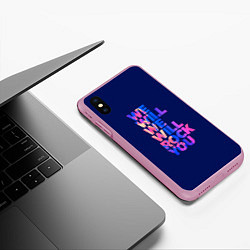 Чехол iPhone XS Max матовый Queen We Will Rock You, цвет: 3D-розовый — фото 2