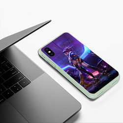 Чехол iPhone XS Max матовый Akali KDA, цвет: 3D-салатовый — фото 2