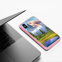 Чехол iPhone XS Max матовый Fortnite: Forest View, цвет: 3D-баблгам — фото 2