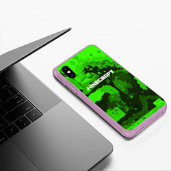 Чехол iPhone XS Max матовый Minecraft: Green World, цвет: 3D-сиреневый — фото 2