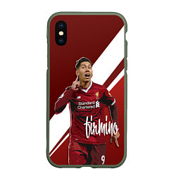 Чехол iPhone XS Max матовый Roberto Firmino, цвет: 3D-темно-зеленый