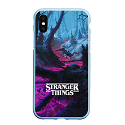 Чехол iPhone XS Max матовый Stranger Things: Wild Wood, цвет: 3D-голубой