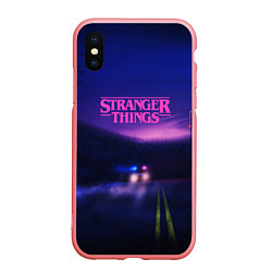 Чехол iPhone XS Max матовый Stranger Things: Neon Road