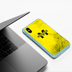 Чехол iPhone XS Max матовый Metro Exodus: Yellow Grunge, цвет: 3D-мятный — фото 2