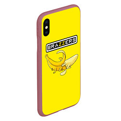 Чехол iPhone XS Max матовый Brazzers: Yellow Banana, цвет: 3D-малиновый — фото 2