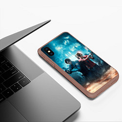 Чехол iPhone XS Max матовый Resident Evil 2, цвет: 3D-коричневый — фото 2