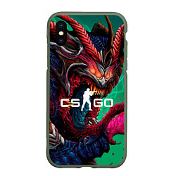 Чехол iPhone XS Max матовый CS GO hyper beast skin, цвет: 3D-темно-зеленый