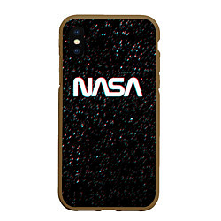 Чехол iPhone XS Max матовый NASA: Space Glitch