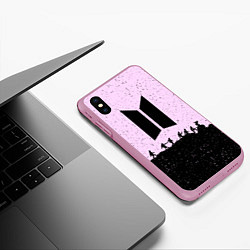 Чехол iPhone XS Max матовый Bangtan Boys, цвет: 3D-розовый — фото 2