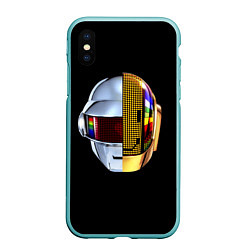 Чехол iPhone XS Max матовый Daft Punk: Smile Helmet, цвет: 3D-мятный