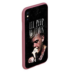 Чехол iPhone XS Max матовый Lil Peep: 16 Lines, цвет: 3D-малиновый — фото 2