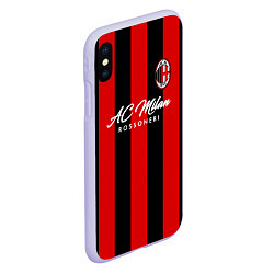 Чехол iPhone XS Max матовый AC Milan, цвет: 3D-светло-сиреневый — фото 2