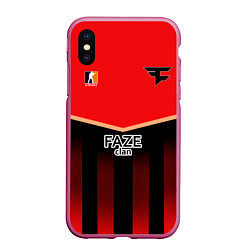 Чехол iPhone XS Max матовый Cs:go - Faze The Form 2022, цвет: 3D-малиновый