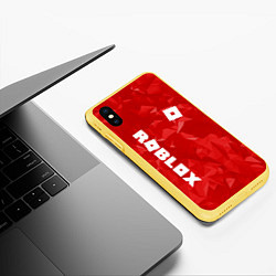 Чехол iPhone XS Max матовый ROBLOX: Red Style, цвет: 3D-желтый — фото 2
