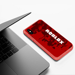 Чехол iPhone XS Max матовый ROBLOX: Red Camo, цвет: 3D-красный — фото 2
