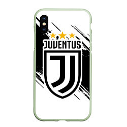 Чехол iPhone XS Max матовый Juventus: 3 Stars, цвет: 3D-салатовый
