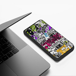 Чехол iPhone XS Max матовый Watch Dogs: Pattern, цвет: 3D-черный — фото 2