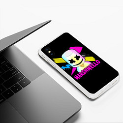 Чехол iPhone XS Max матовый Marshmello DJ, цвет: 3D-белый — фото 2